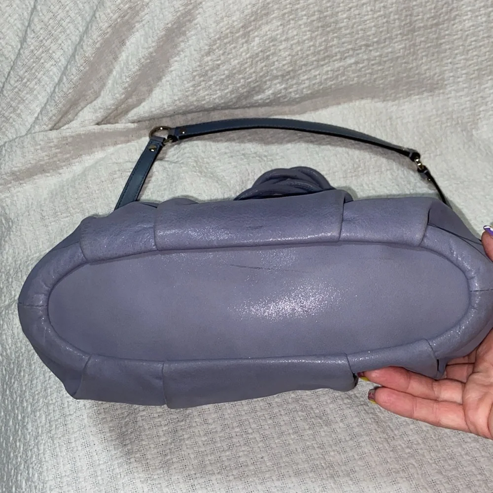 Coach Madison Pleated Leather Sophia Hobo Shimmer Slate Blue-Grey - F22563 bag